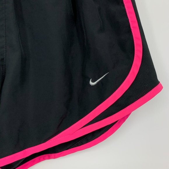 Nike Running Shorts Tempo Mesh Black Barbie Pink Lined Dri Fit - Picture 2 of 7